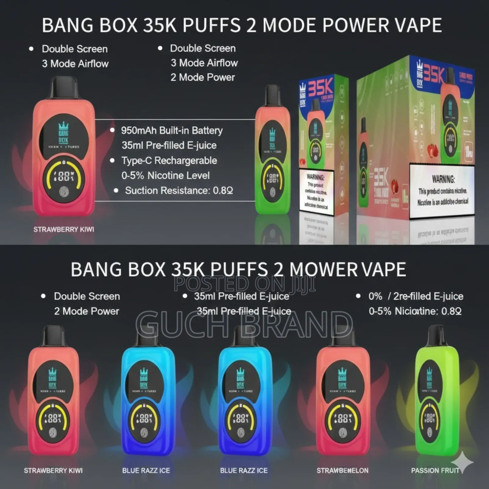 Bang Box Puffs: ডাবল মোড, ডাবল স্ক্রিন ও বিশাল ৩৫মিলি ই-জুস!
