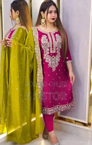 Radymade Three Piece সম্পূর্ণ সিকোয়েন্স এমব্রয়ডারি কাজ করা