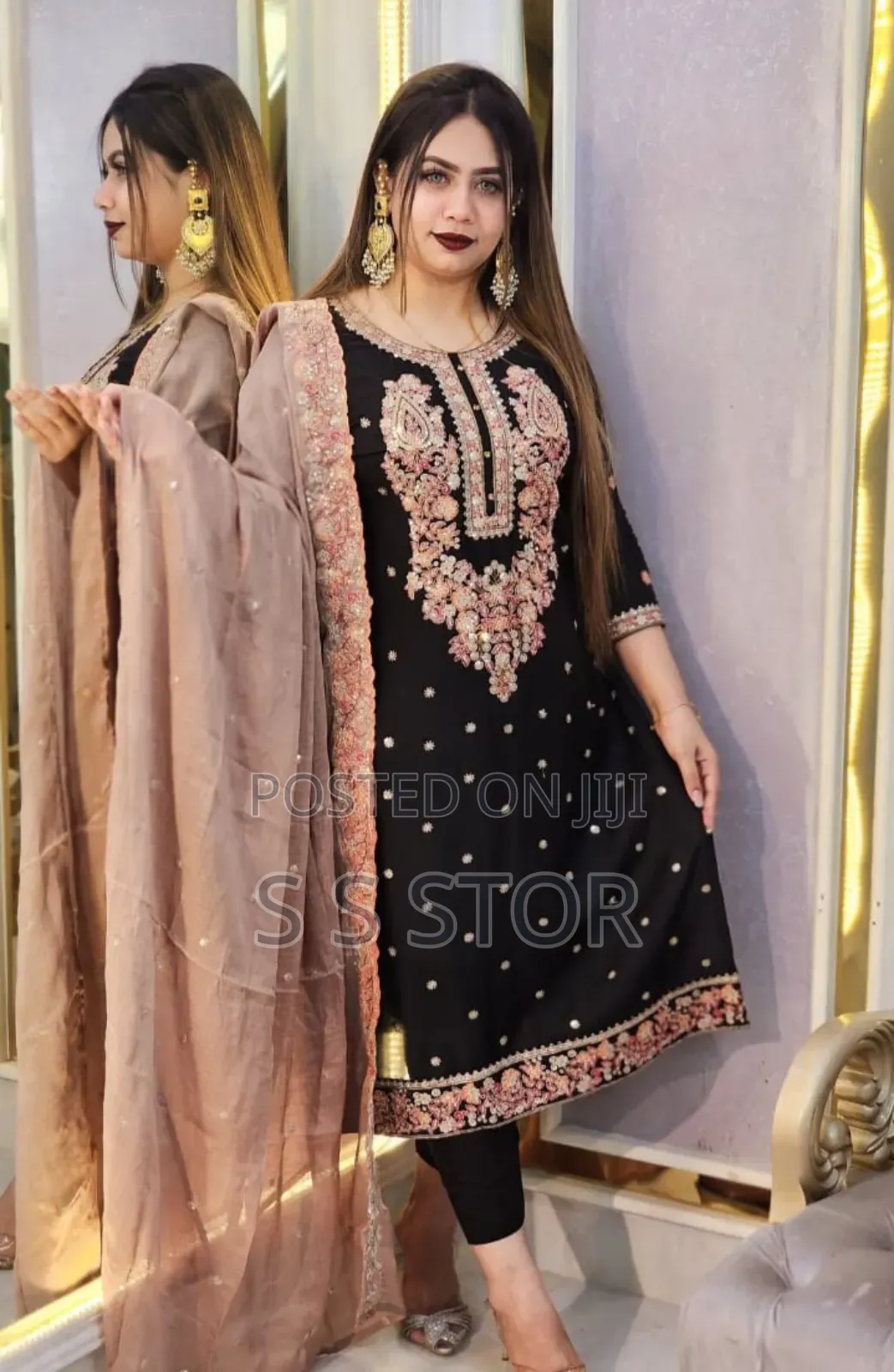 Radymade Three Piece সম্পূর্ণ সিকোয়েন্স এমব্রয়ডারি কাজ করা