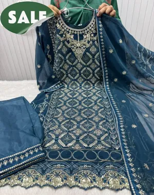 Photo - Radymade Three Piece গোল্ড চিনেন জর্জেট