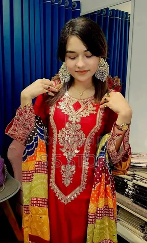 Radymade Three Piece Embroidery Work Sequins Chumki