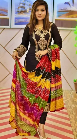 Radymade Three Piece Embroidery Work Sequins Chumki