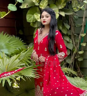 Indian Fox Georgette Thrree Piece Sequins (Chumki) and Ambujari Work