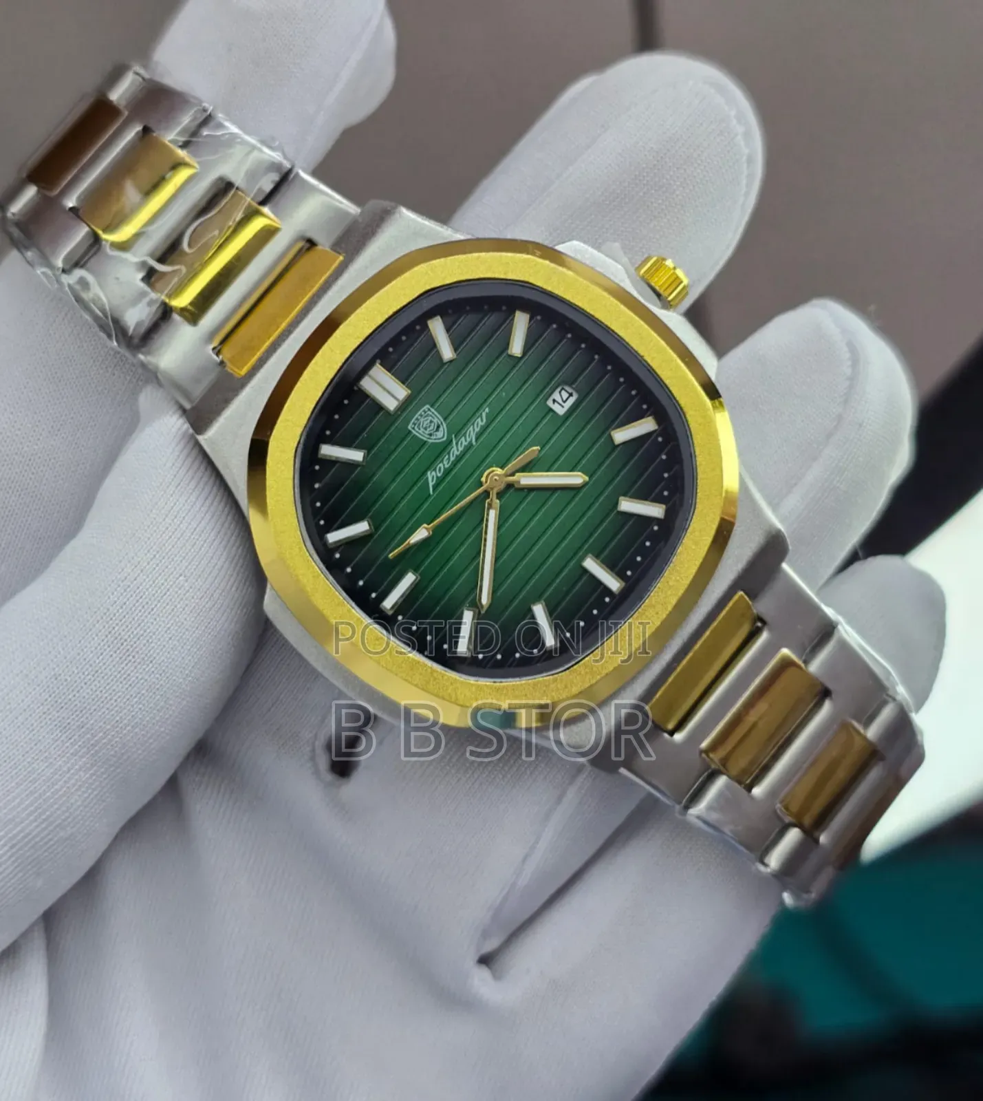 Luxury Two-Tone Wrist Watch ক্লাসিক টেক্সচার ডিজাইন