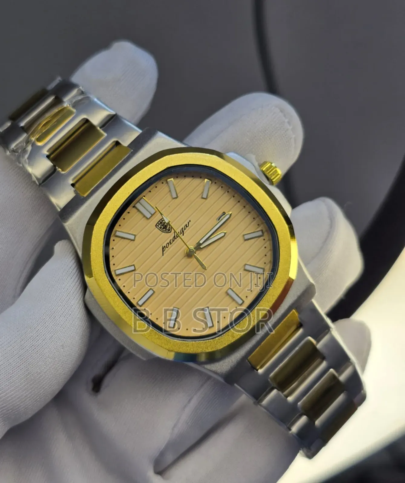 Luxury Two-Tone Wrist Watch ক্লাসিক টেক্সচার ডিজাইন