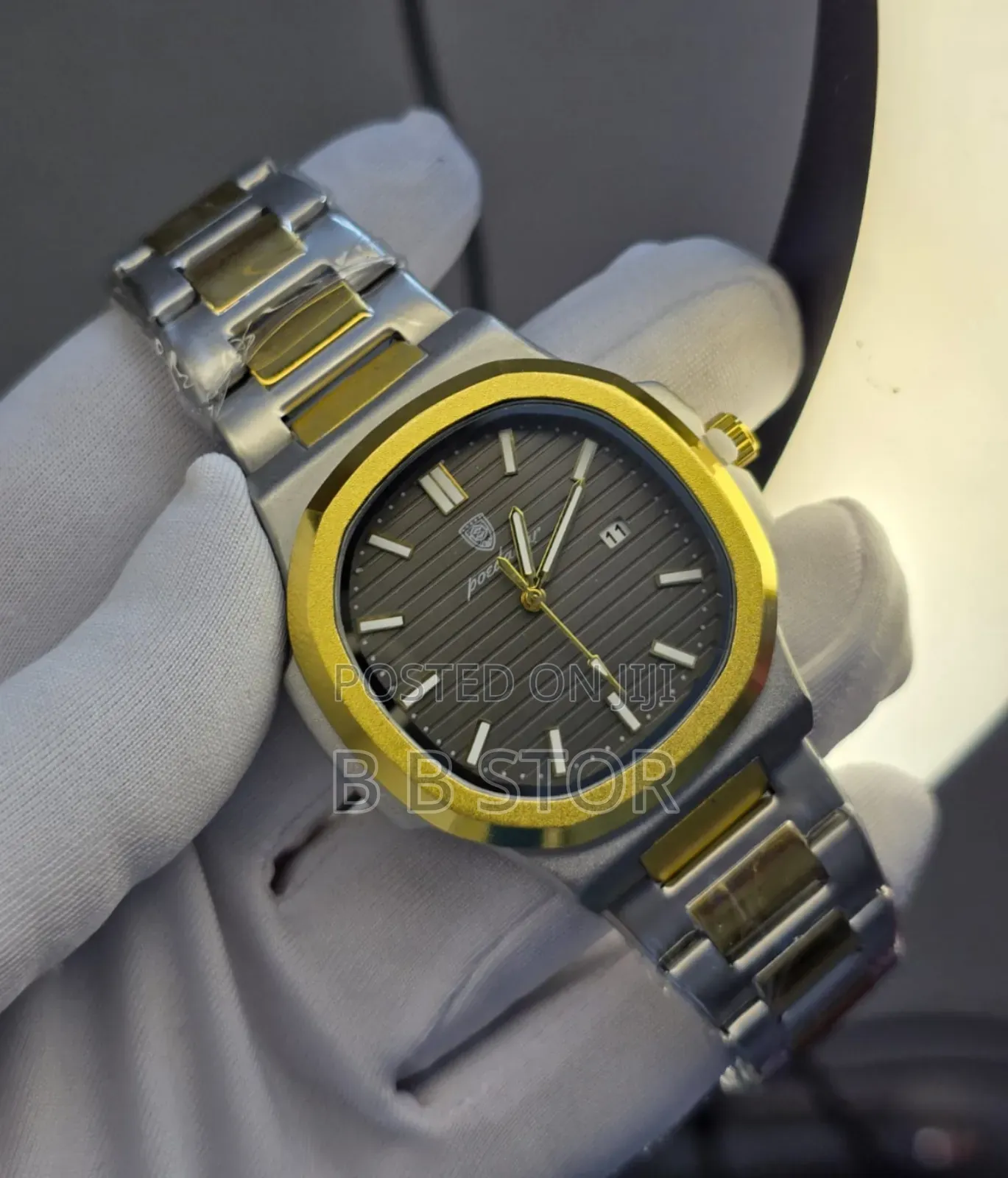 Luxury Two-Tone Wrist Watch ক্লাসিক টেক্সচার ডিজাইন