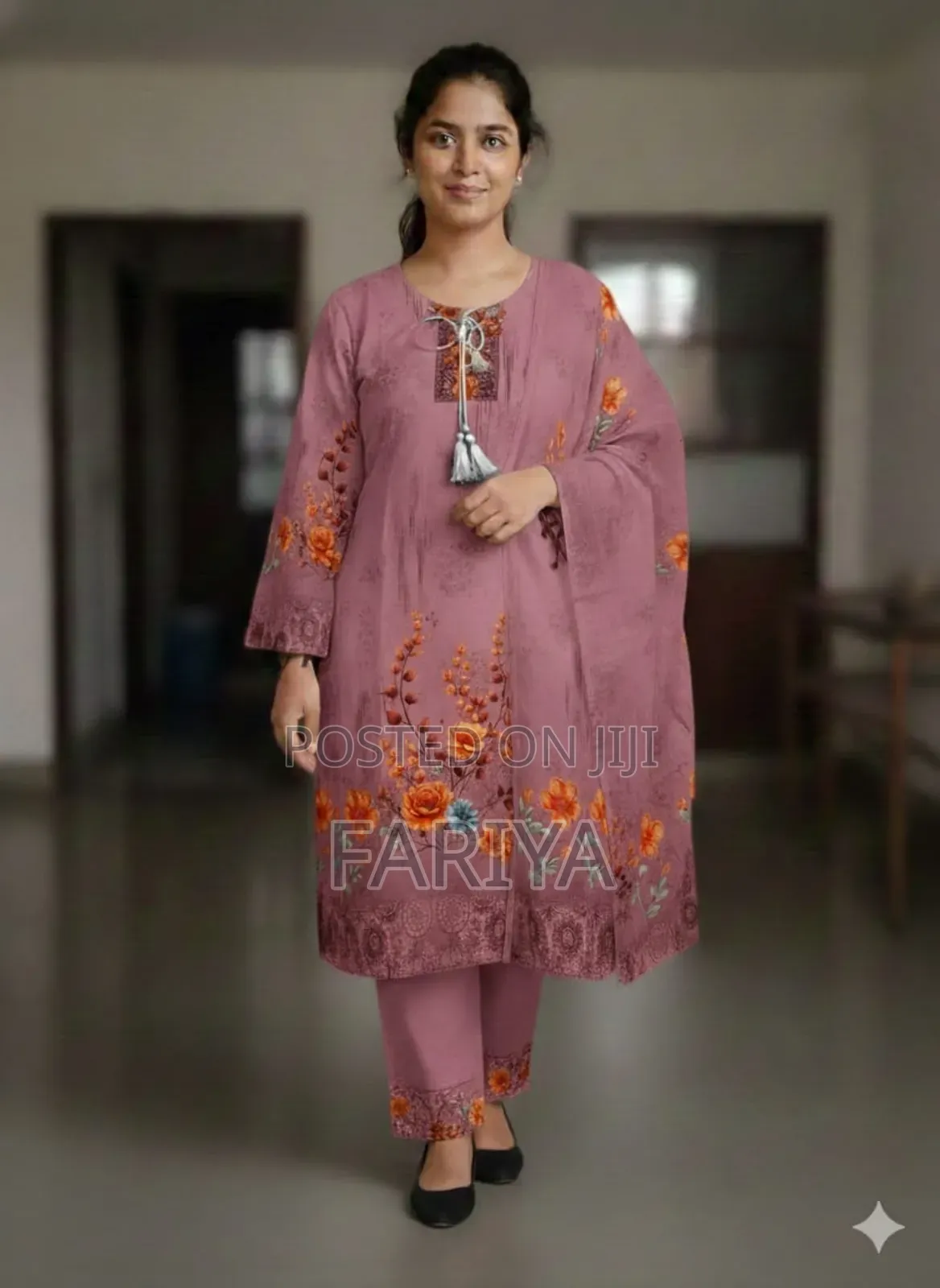 Ready Made Pure Dubai Silk Digital Print Three Piece