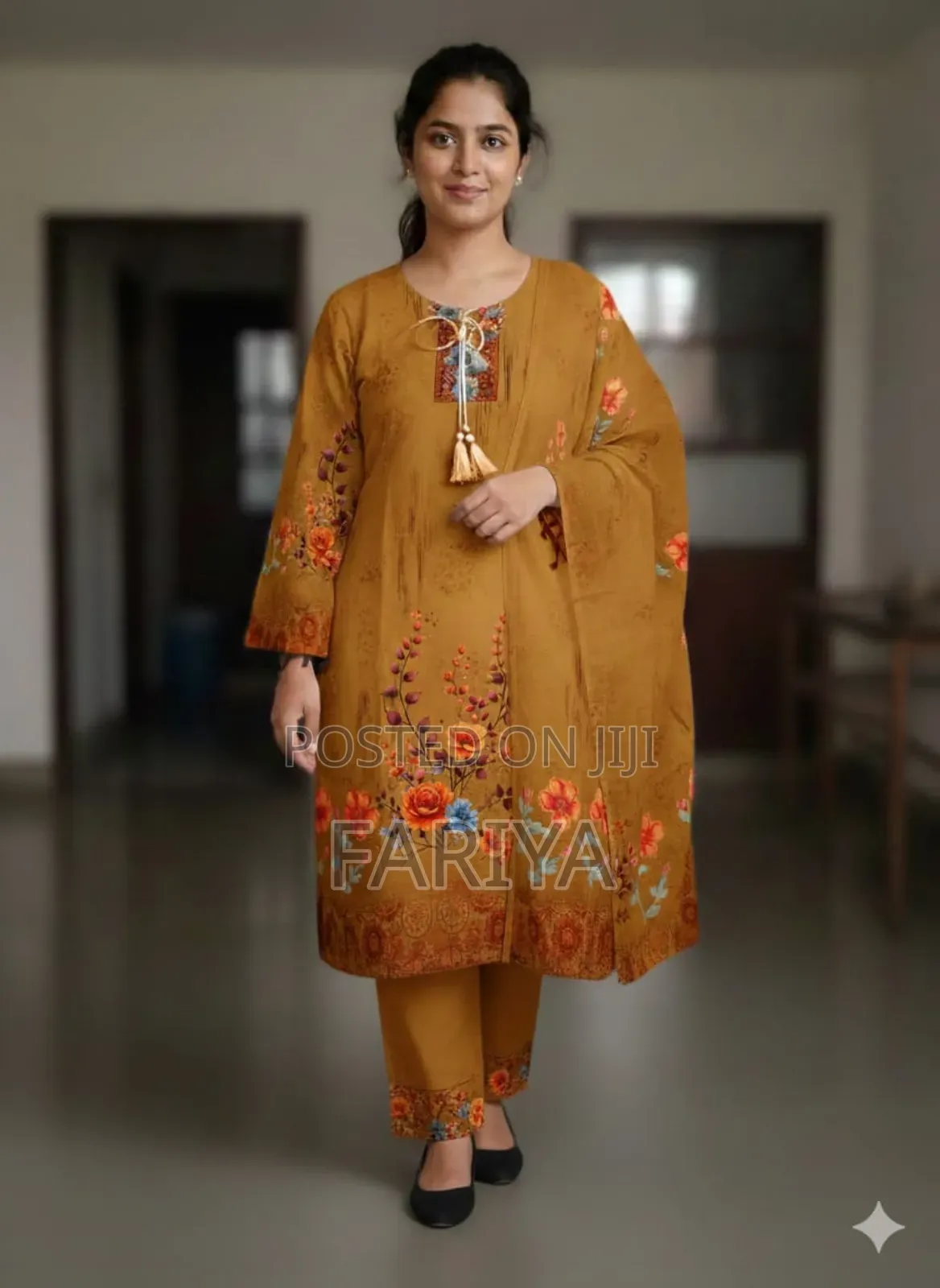 Ready Made Pure Dubai Silk Digital Print Three Piece