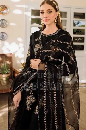 Ready Made Afsan Print Three Piece Fabris : Pure Cotton