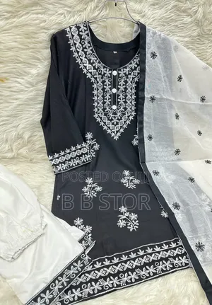 Photo - Chicken Kari Neckless Three Piece এমব্রয়ডারি কাজ করা থ্রি-পিস