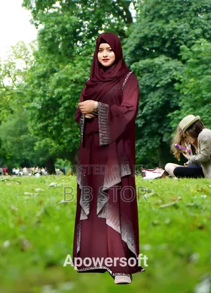 Premium Stone Borka With Hijab