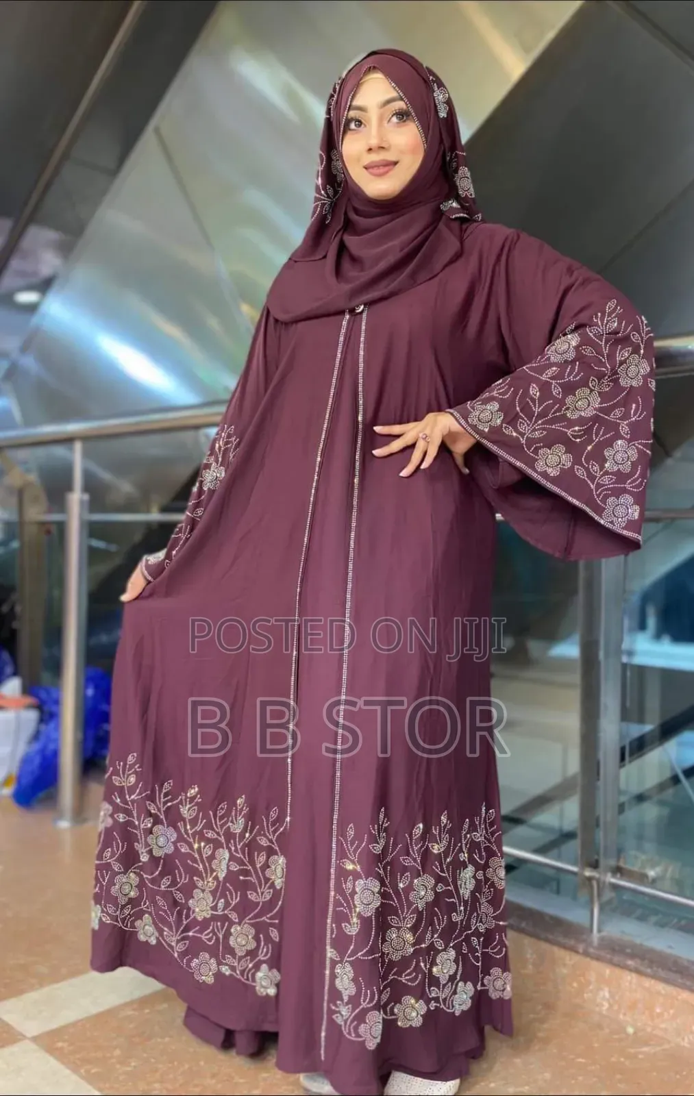 Premium Stone Borka With Hijab