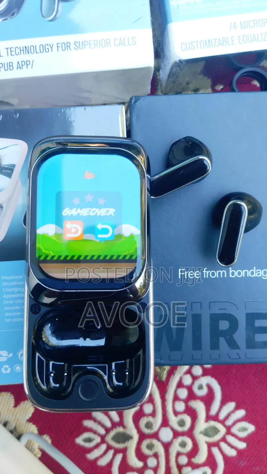 App Control Build In Watch Tws Large Screen Premium Tws