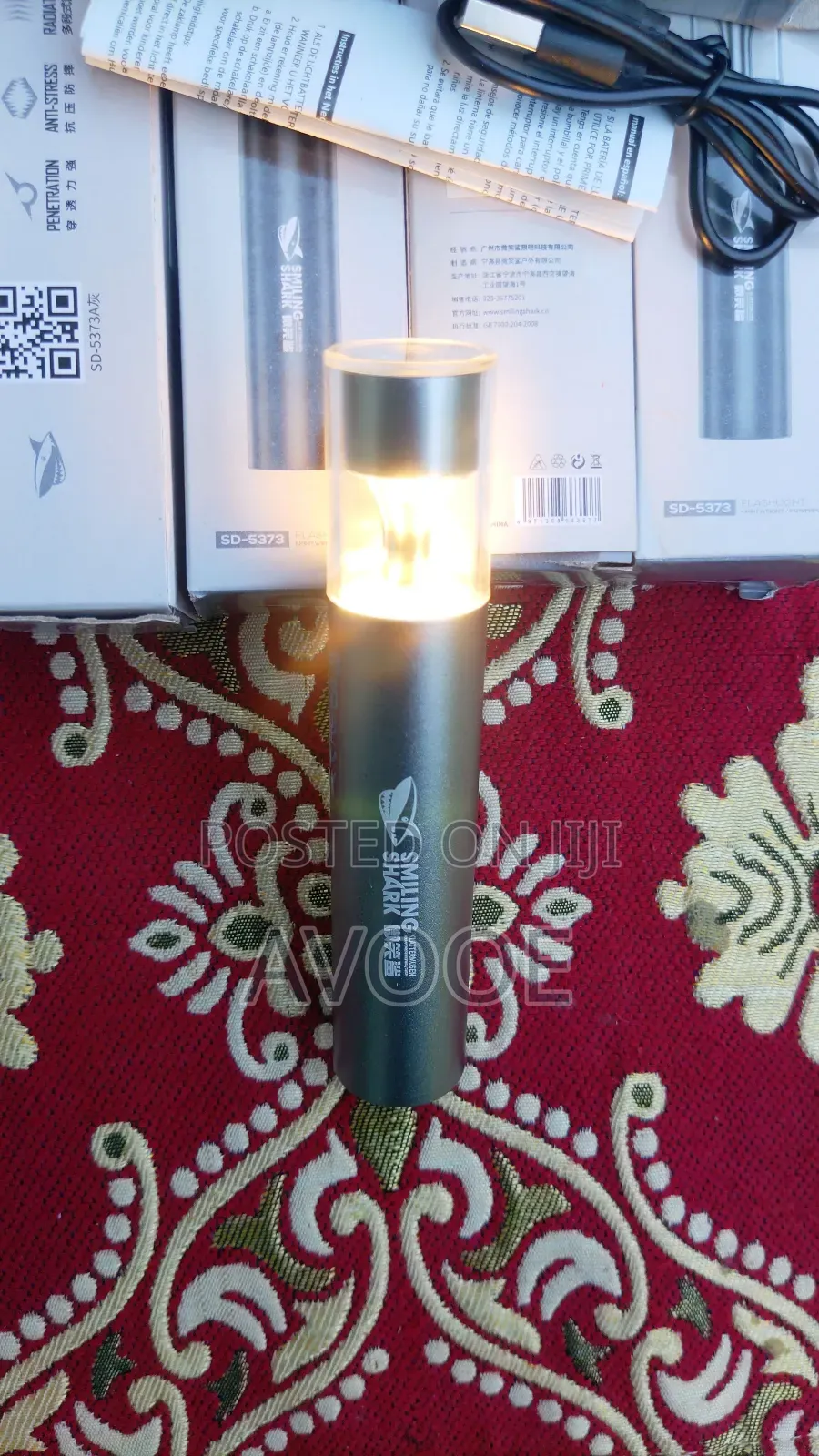 Luxury Metal Body Multifunctional 7 In1 Rechargeable Waterproof Light