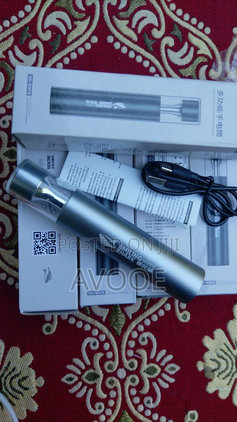 Luxury Metal Body Multifunctional 7 In1 Rechargeable Waterproof Light