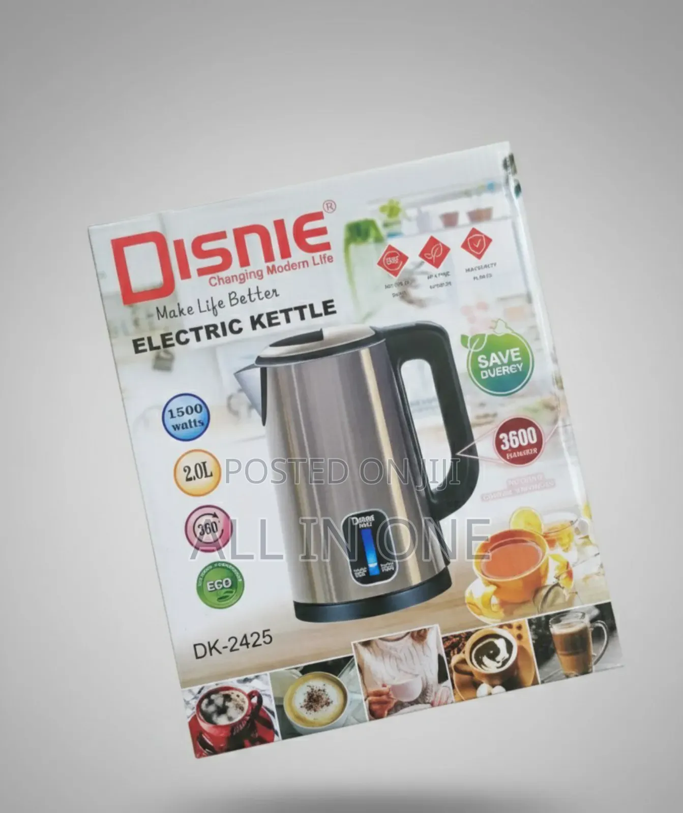 Disnie ইলেকট্রিক কেটলি (মডেল: Dk-2427) - স্টাইলিশ ও সুবিধাজনক