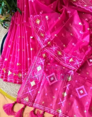 Photo - Half Silk Jamdani Print Saree