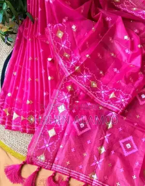 হাফ সিল্ক জামদানি প্রিন্ট শাড়ি