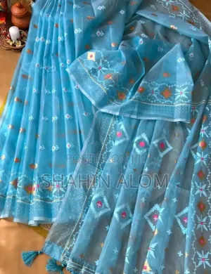 Half Silk Jamdani Print Saree