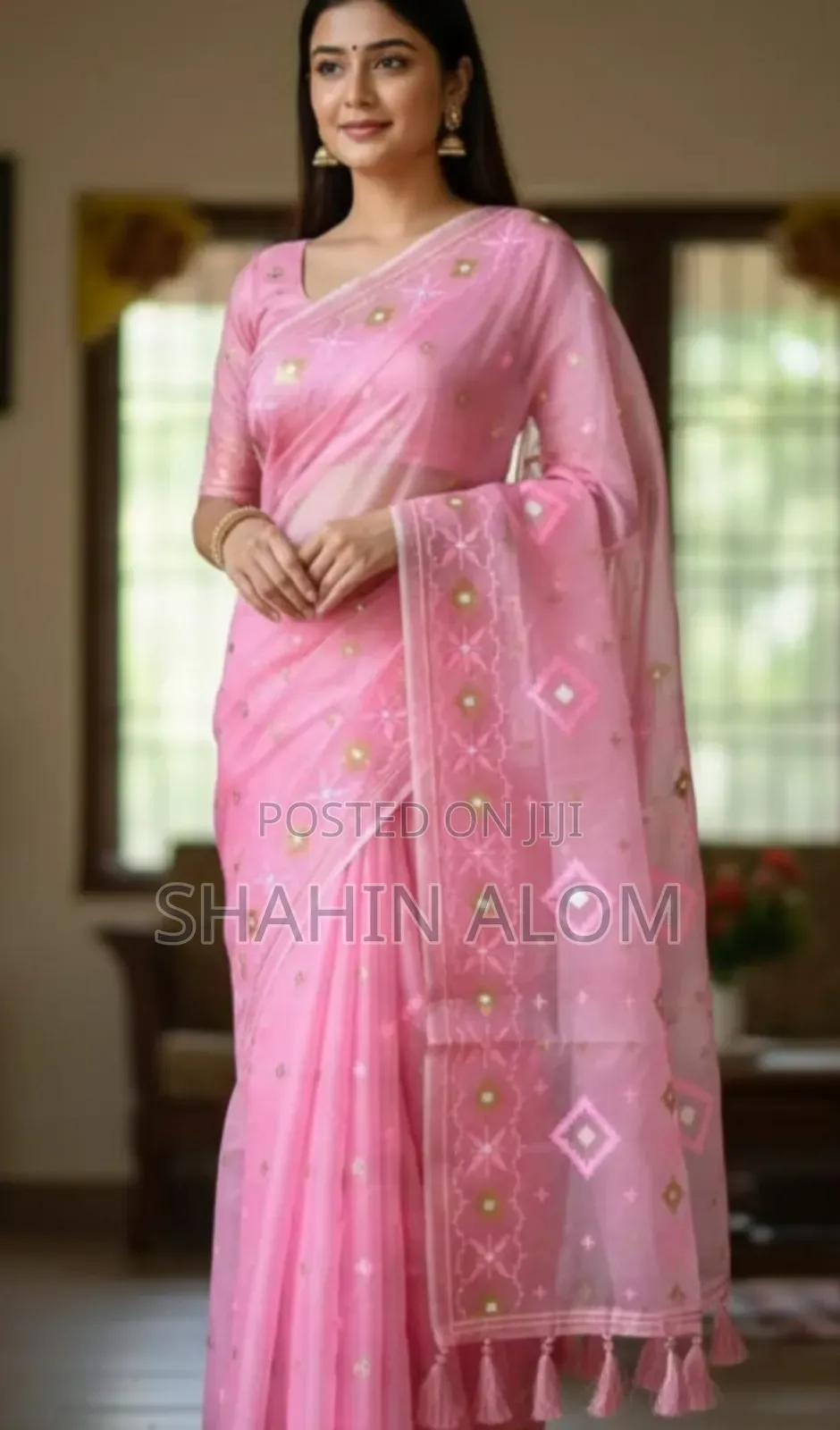 Half Silk Jamdani Print Saree