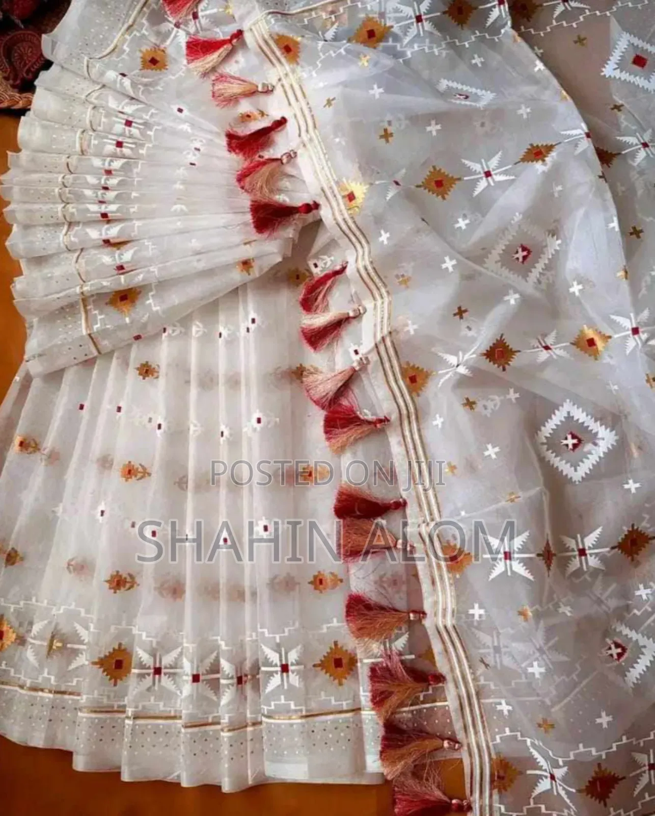 Half Silk Jamdani Print Saree