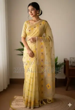 Half Silk Jamdani Print Saree