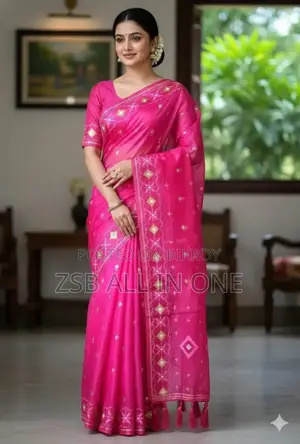 Half Silk Jamdani Print Saree