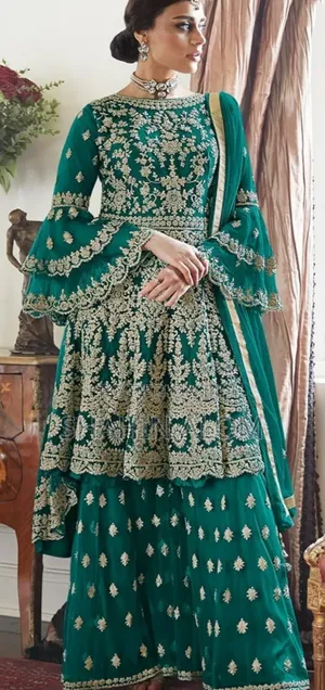 Photo - রেডিমেড জর্জেট এমব্রয়ডারি পার্টি ড্রেস