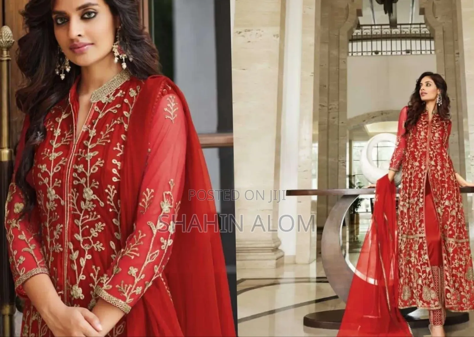 রেডিমেড জর্জেট এমব্রয়ডারি পার্টি ড্রেস
