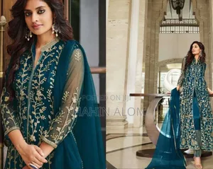 রেডিমেড জর্জেট এমব্রয়ডারি পার্টি ড্রেস