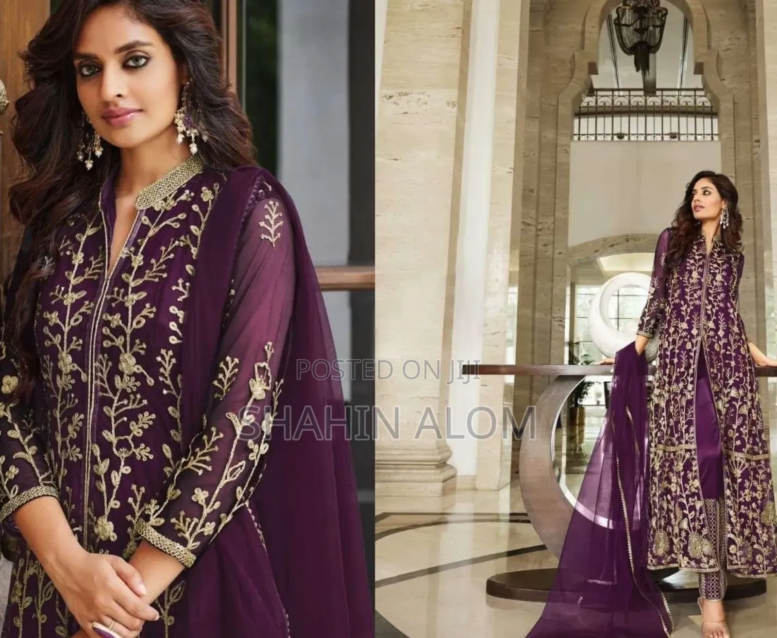 রেডিমেড জর্জেট এমব্রয়ডারি পার্টি ড্রেস
