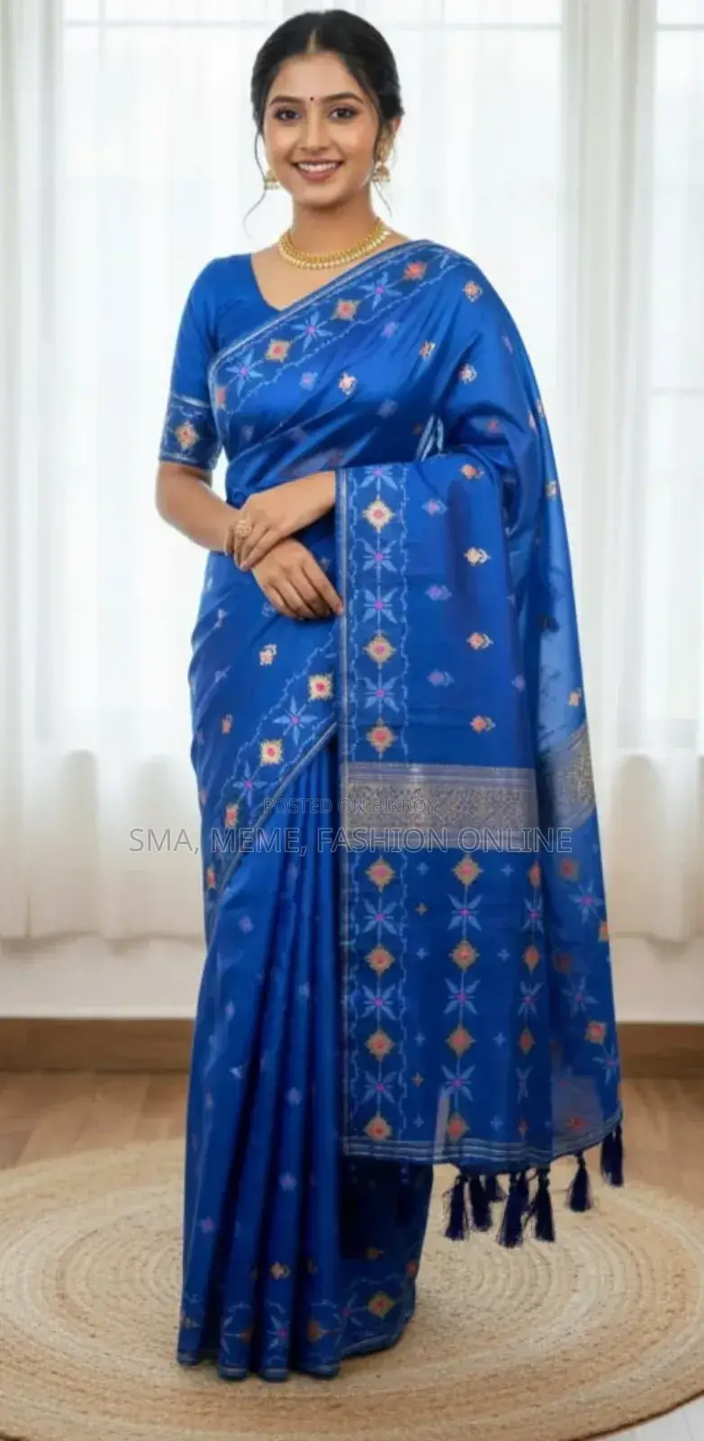 Half Silk Jamdani Print Saree