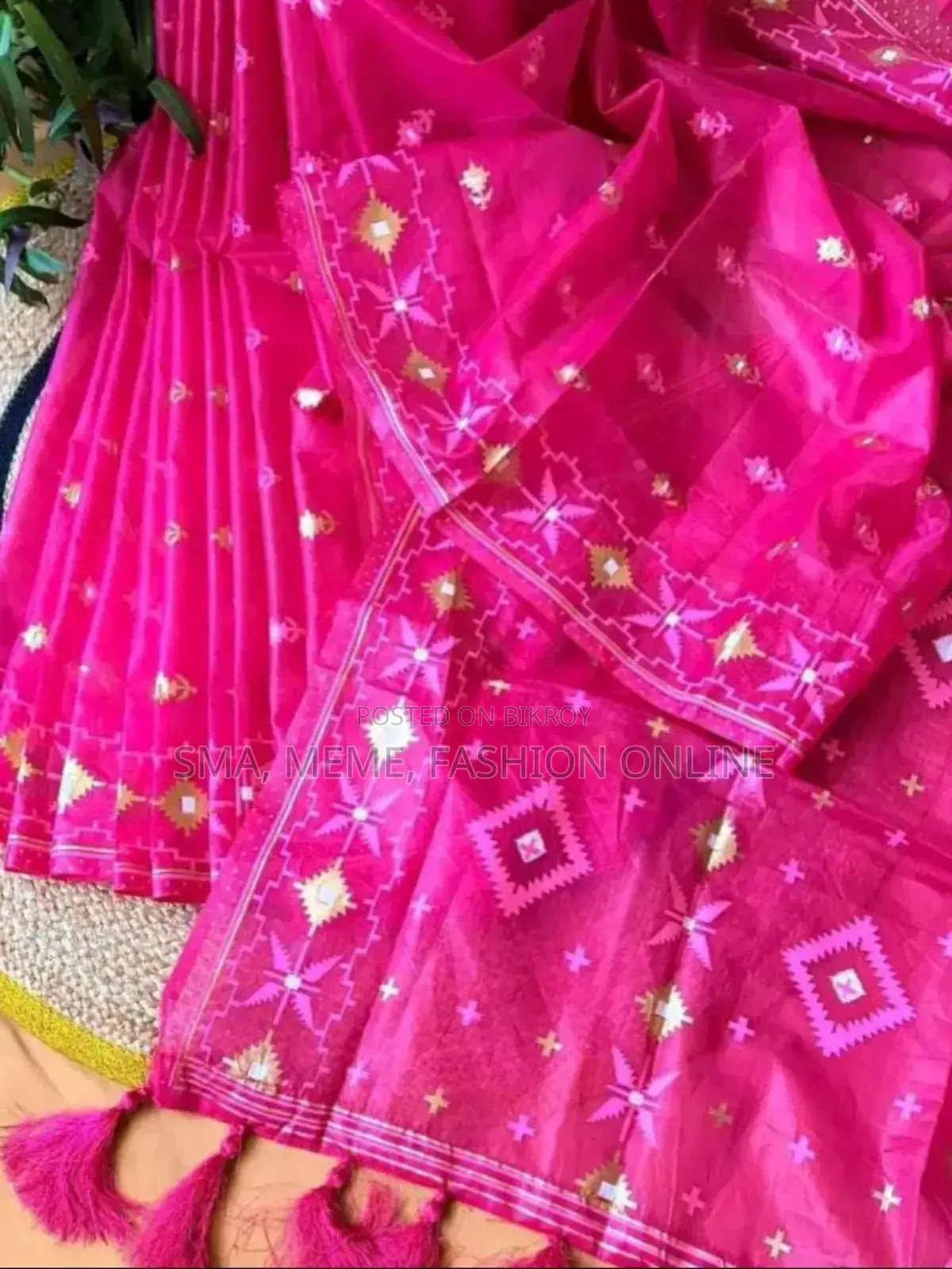 Half Silk Jamdani Print Saree