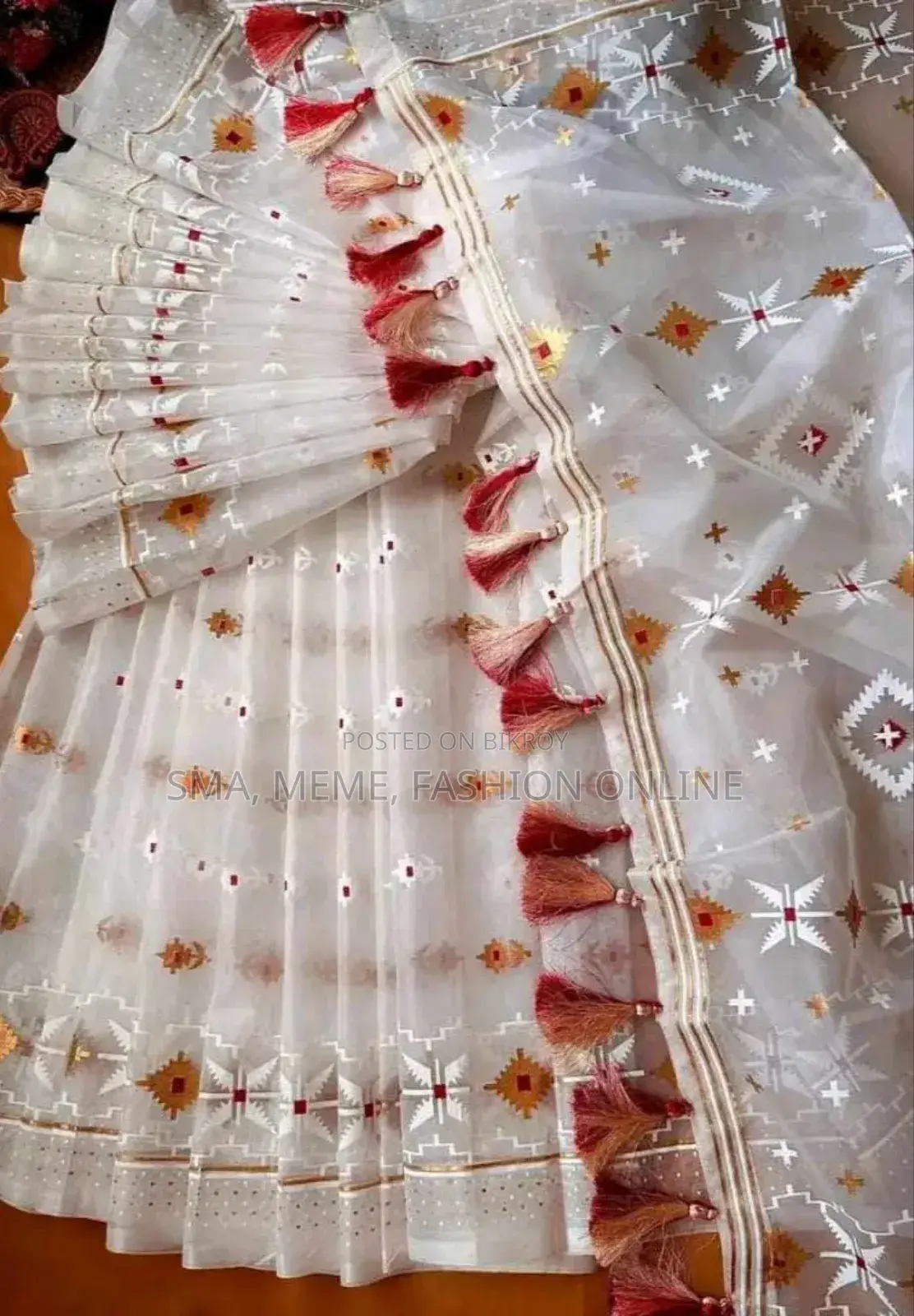 Half Silk Jamdani Print Saree