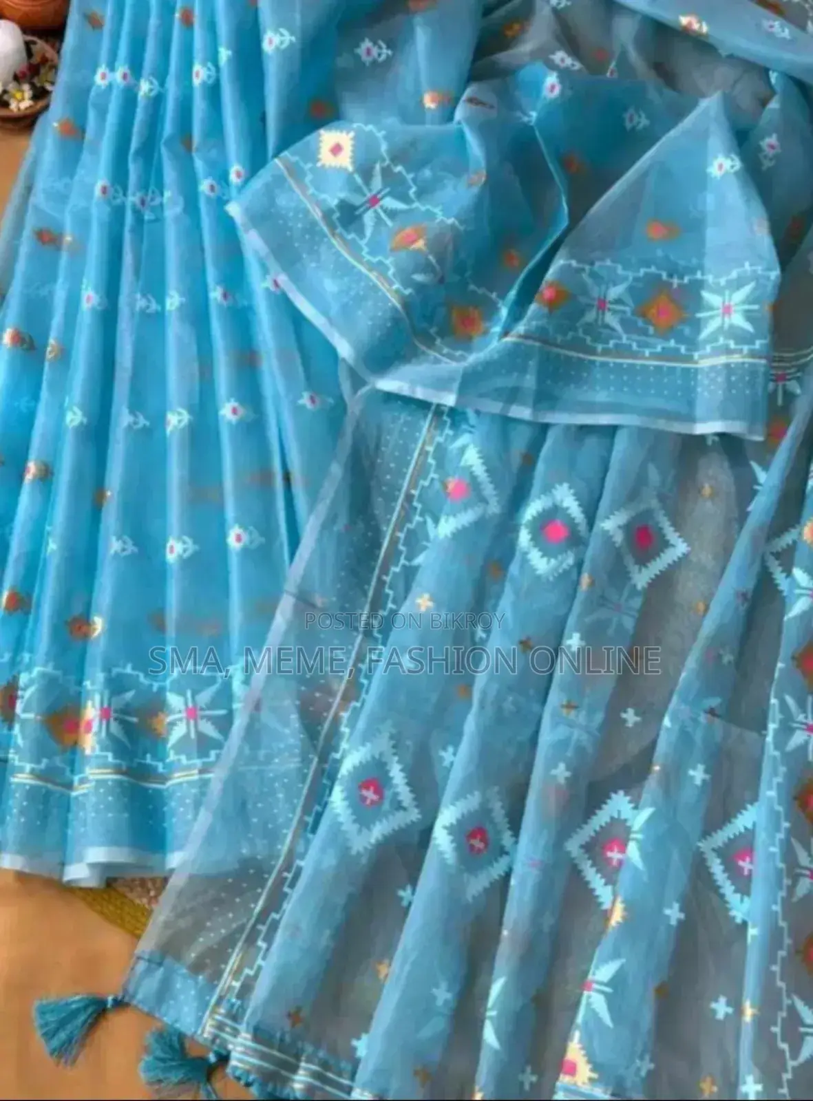 Half Silk Jamdani Print Saree