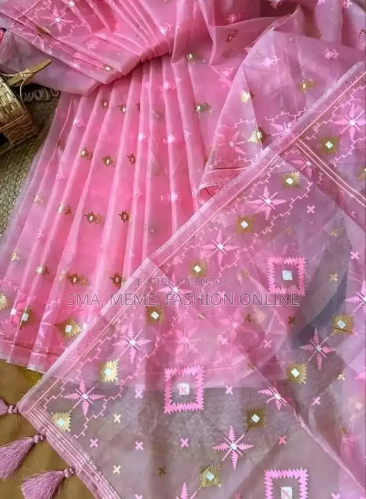Half Silk Jamdani Print Saree