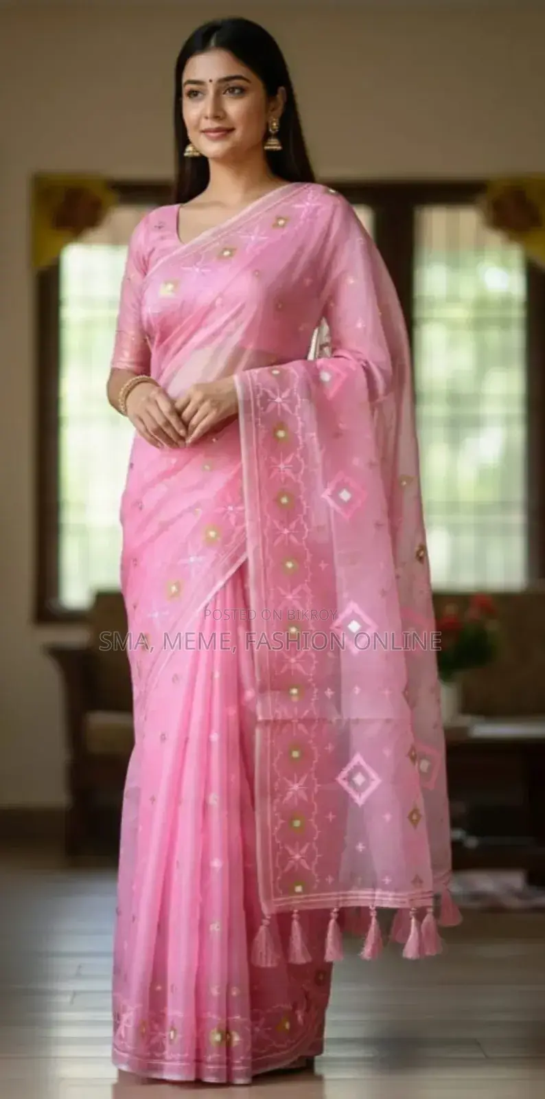 Half Silk Jamdani Print Saree