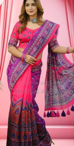 Photo - Premium Parsha Sharee With Blouse Piece
