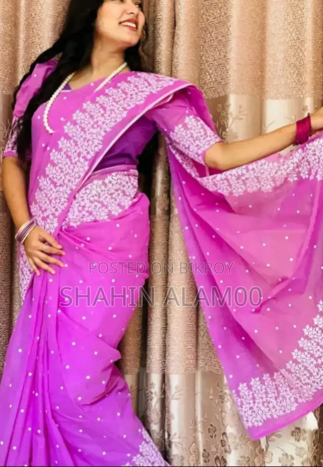 Half Silk Block Print Sharee
