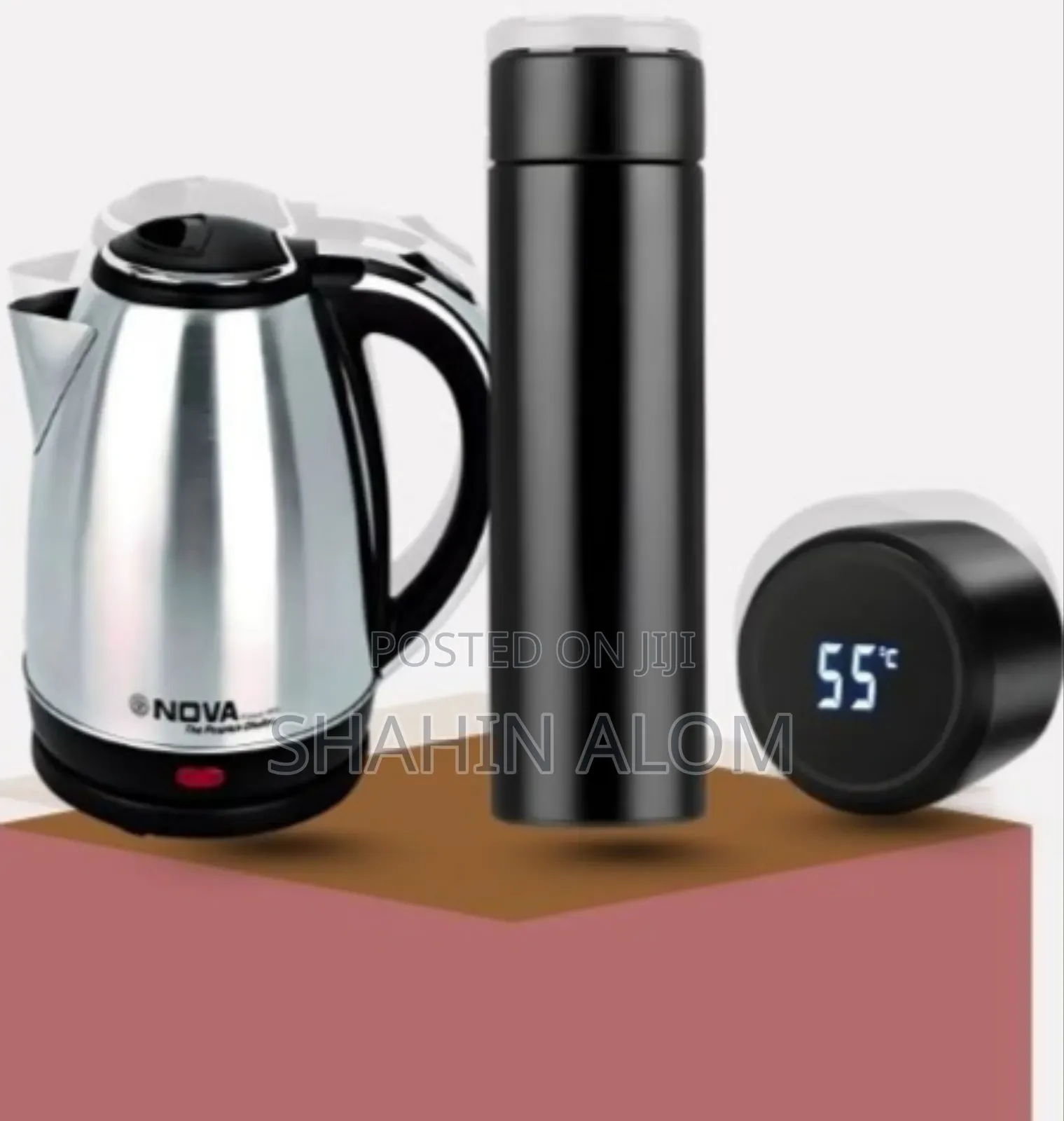 Smart Portable Led Flask + Nova Stainless Steel Electric Kettle 2.0l