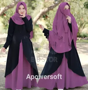 Photo - Dubai Cherry Borka With Hijab Nikab Set