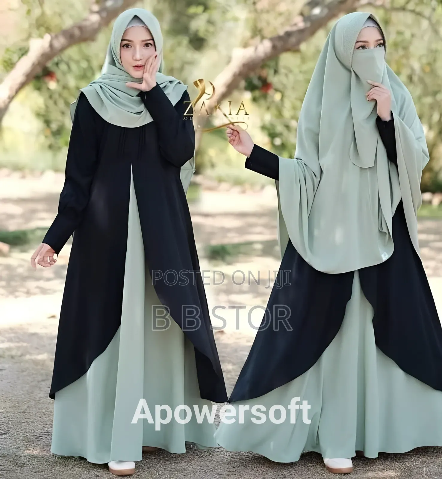 Dubai Cherry Borka With Hijab Nikab Set