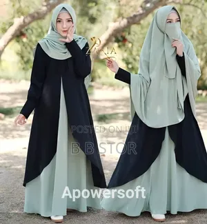 Dubai Cherry Borka With Hijab Nikab Set