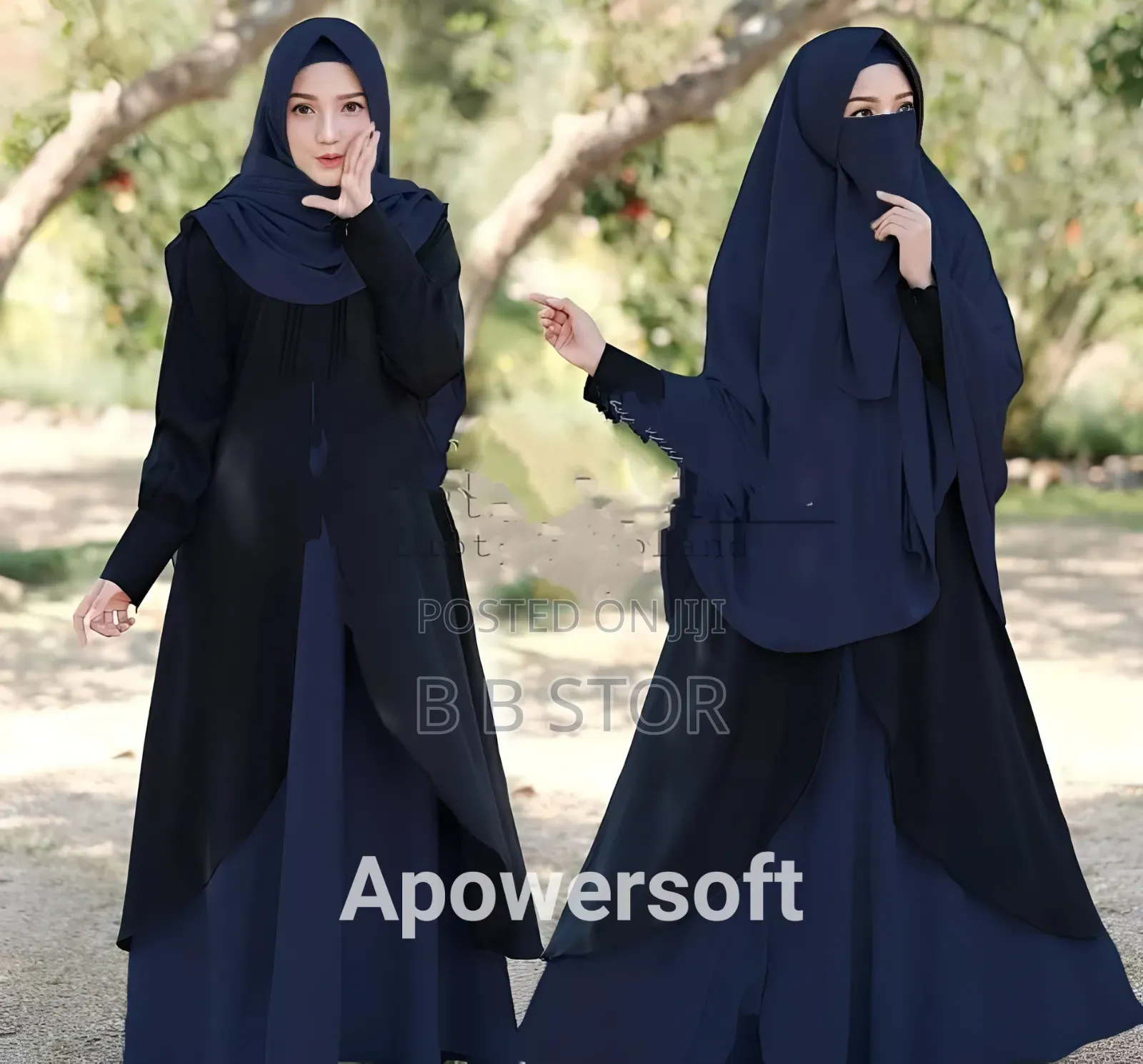 Dubai Cherry Borka With Hijab Nikab Set
