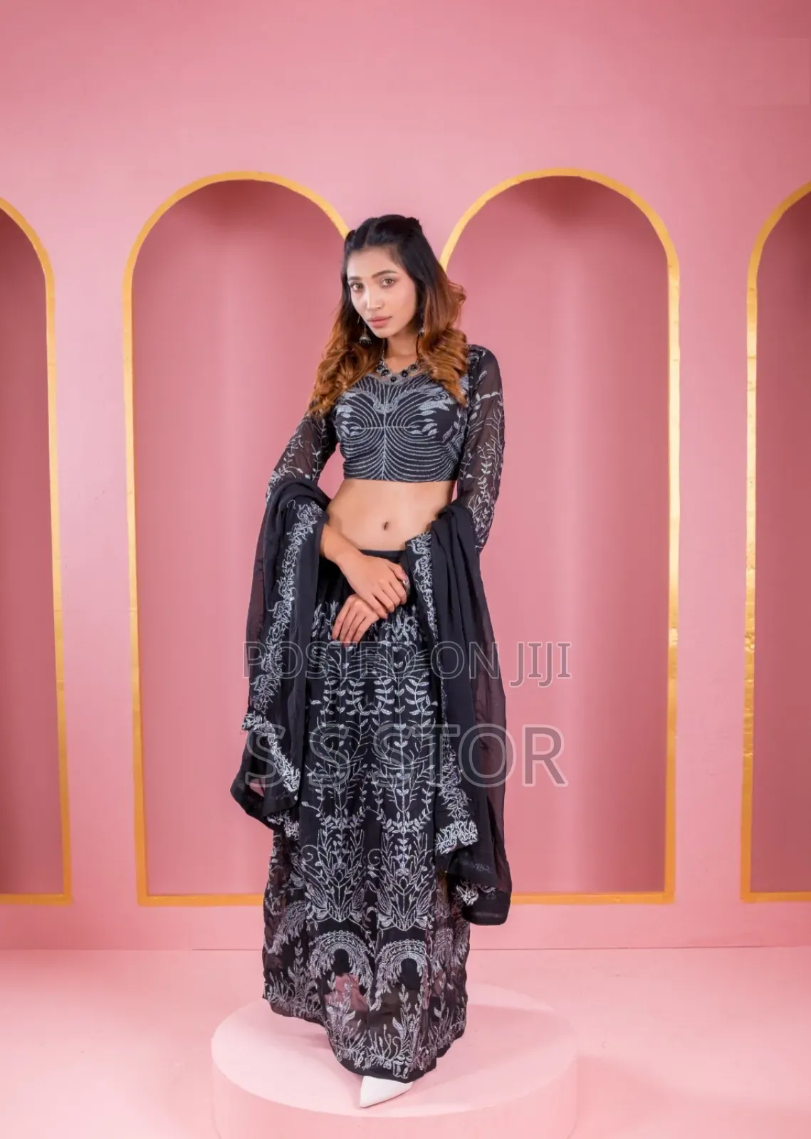 রেডিমেড লেহেঙ্গা জর্জেট এমব্রয়ডারি পার্টি ড্রেস New Update