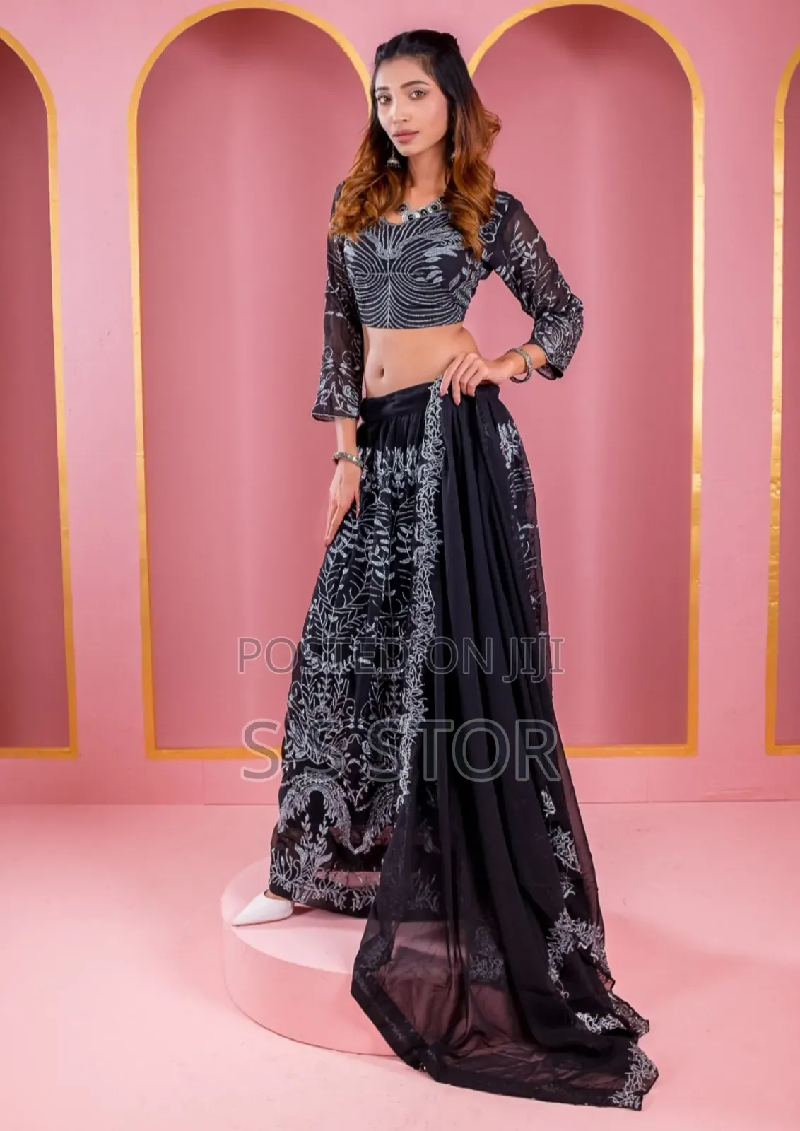 রেডিমেড লেহেঙ্গা জর্জেট এমব্রয়ডারি পার্টি ড্রেস New Update