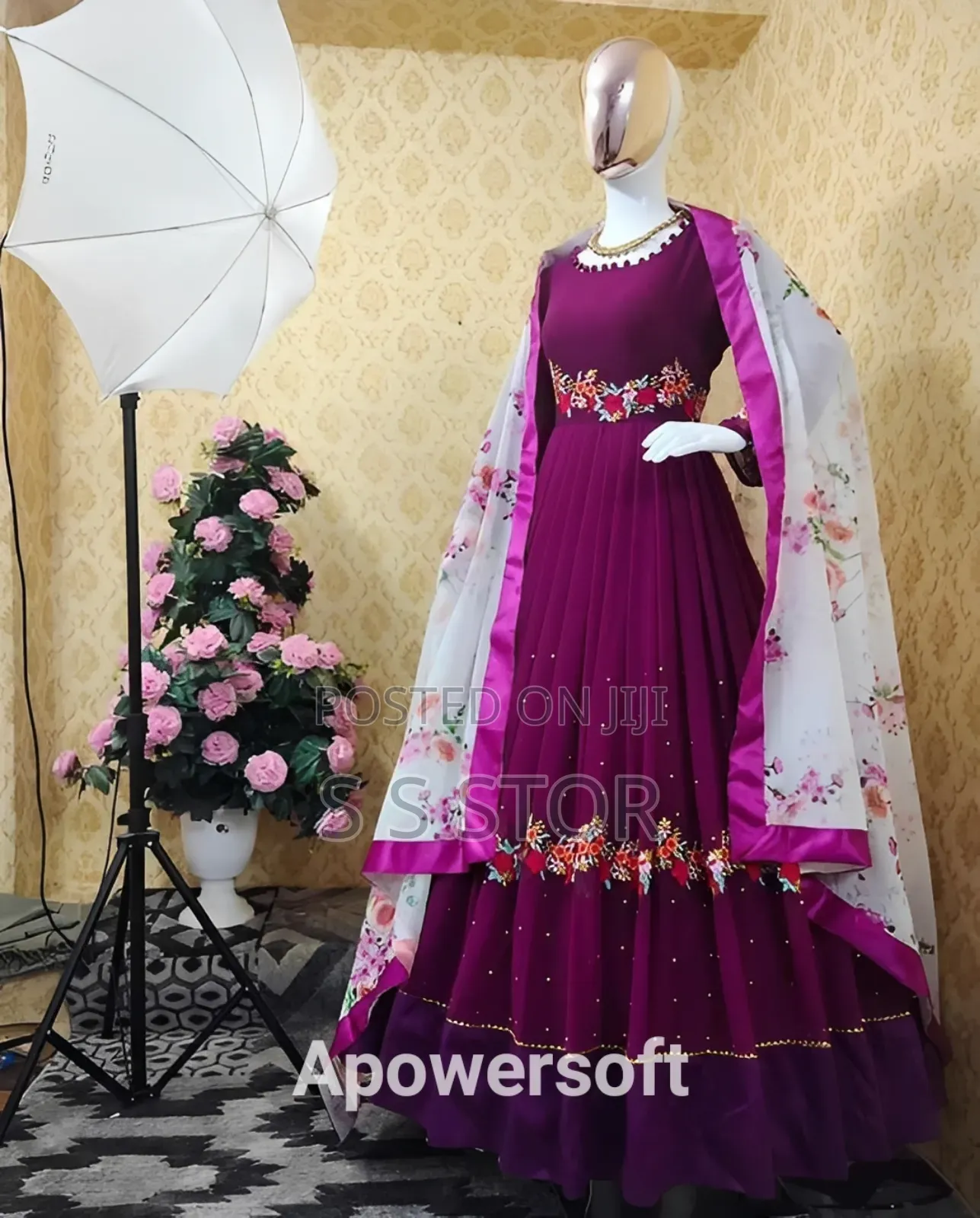 রেডিমেড জর্জেট এমব্রয়ডারি পার্টি ড্রেস High Quality