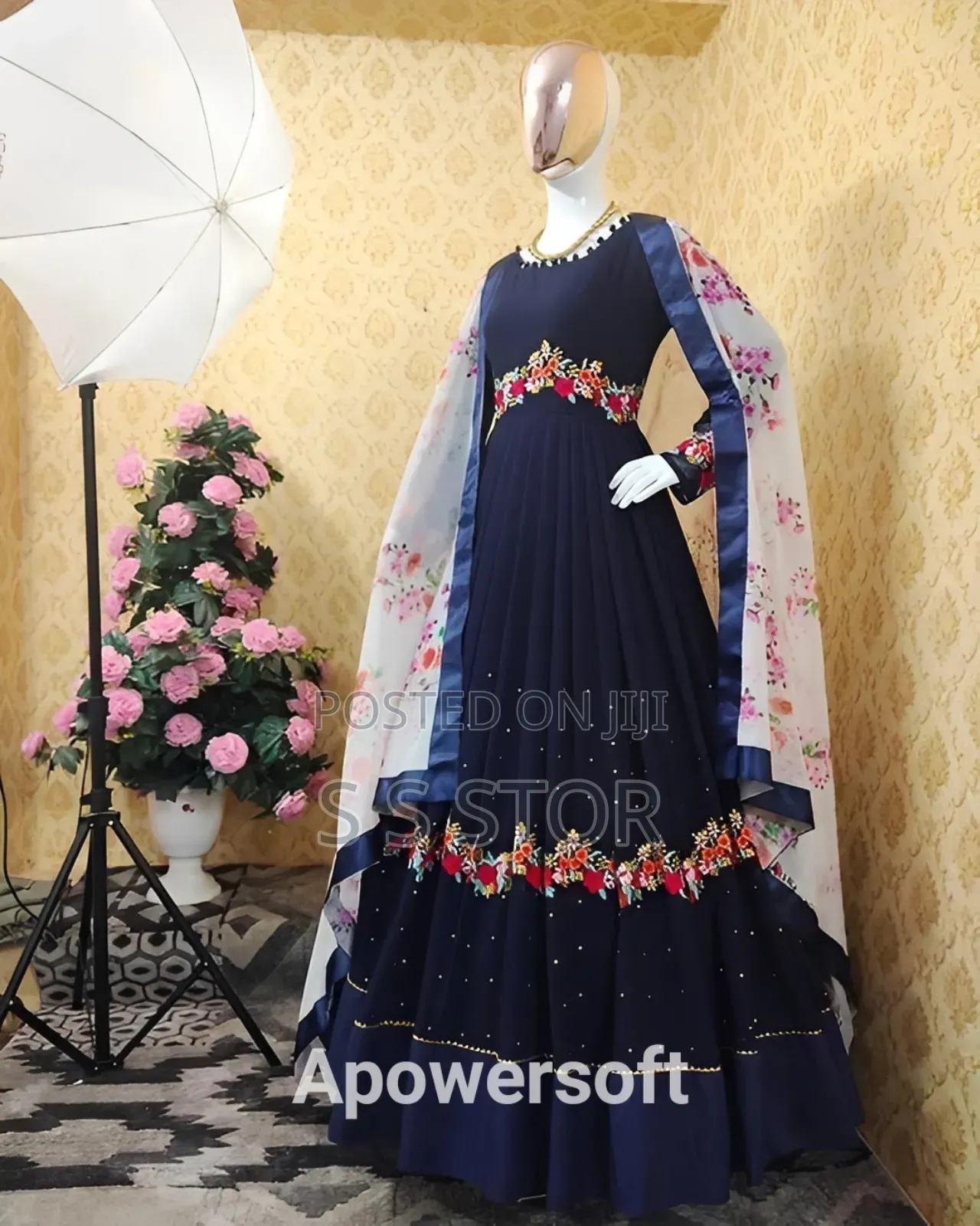 রেডিমেড জর্জেট এমব্রয়ডারি পার্টি ড্রেস High Quality