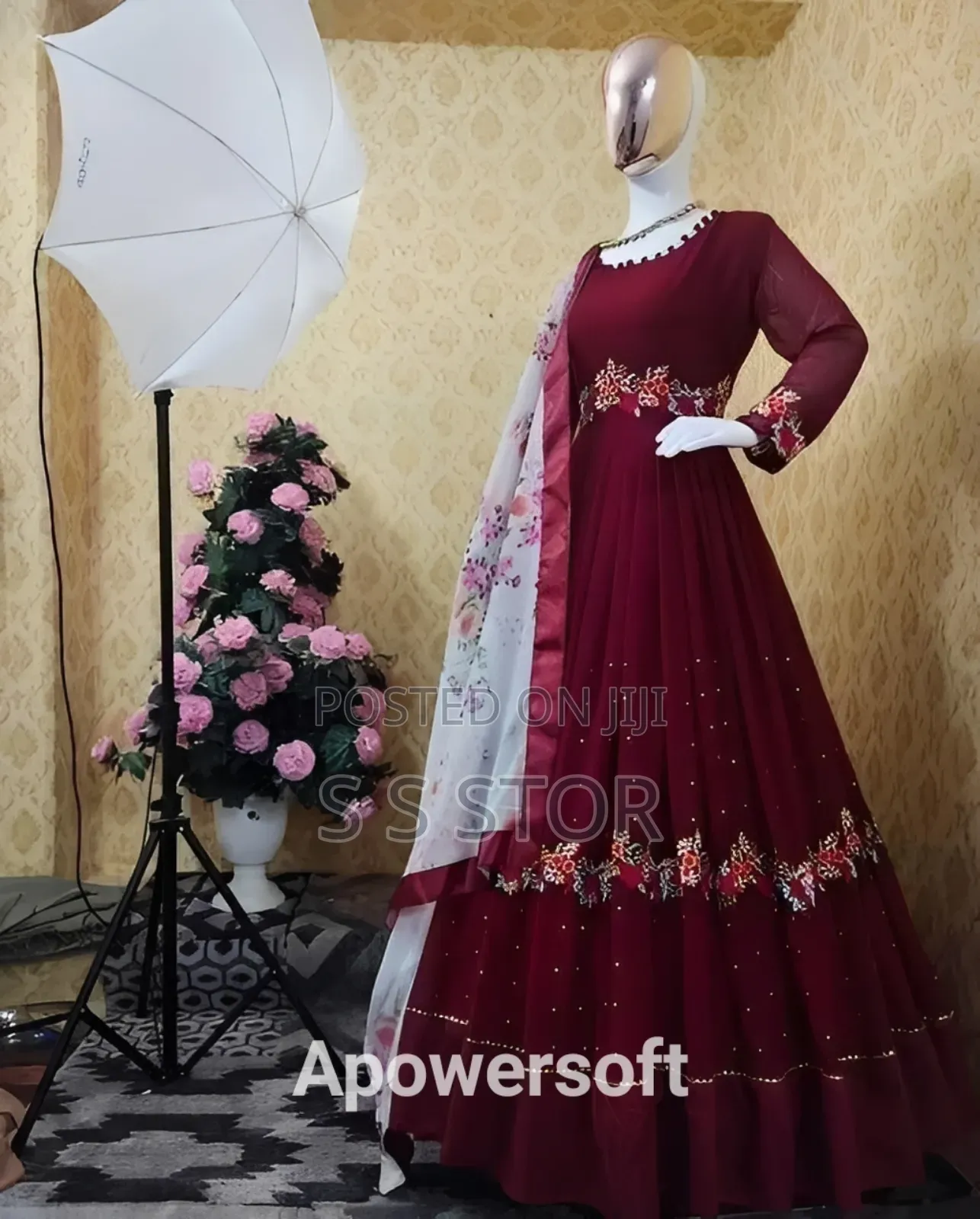 রেডিমেড জর্জেট এমব্রয়ডারি পার্টি ড্রেস High Quality