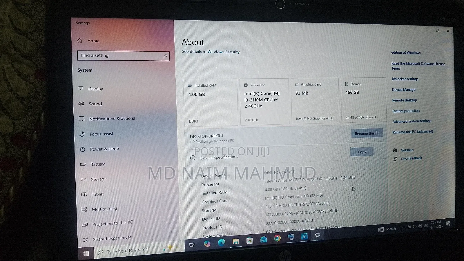 Laptop HP Pavilion G4 4GB Intel Core I3 HDD 500GB